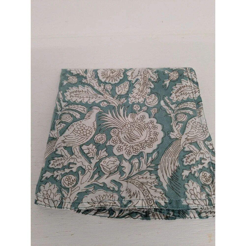 Vtg Floral Napkins Set (8) Block Print Boho Cottagecore Multi Patterns 15